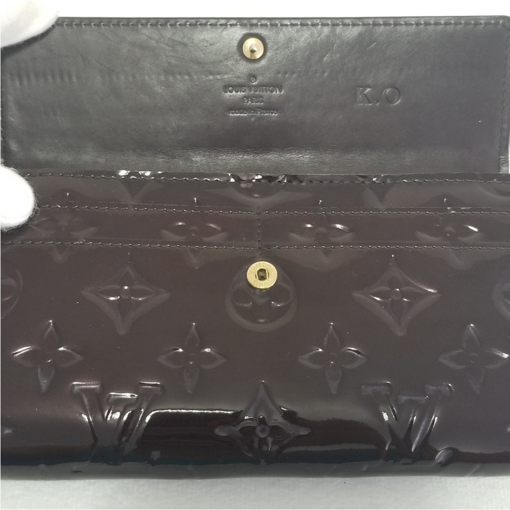 Louis Vuitton vernis portefeuille amarante Sarah Long wallet EUC burgundy - Picture 10 of 16